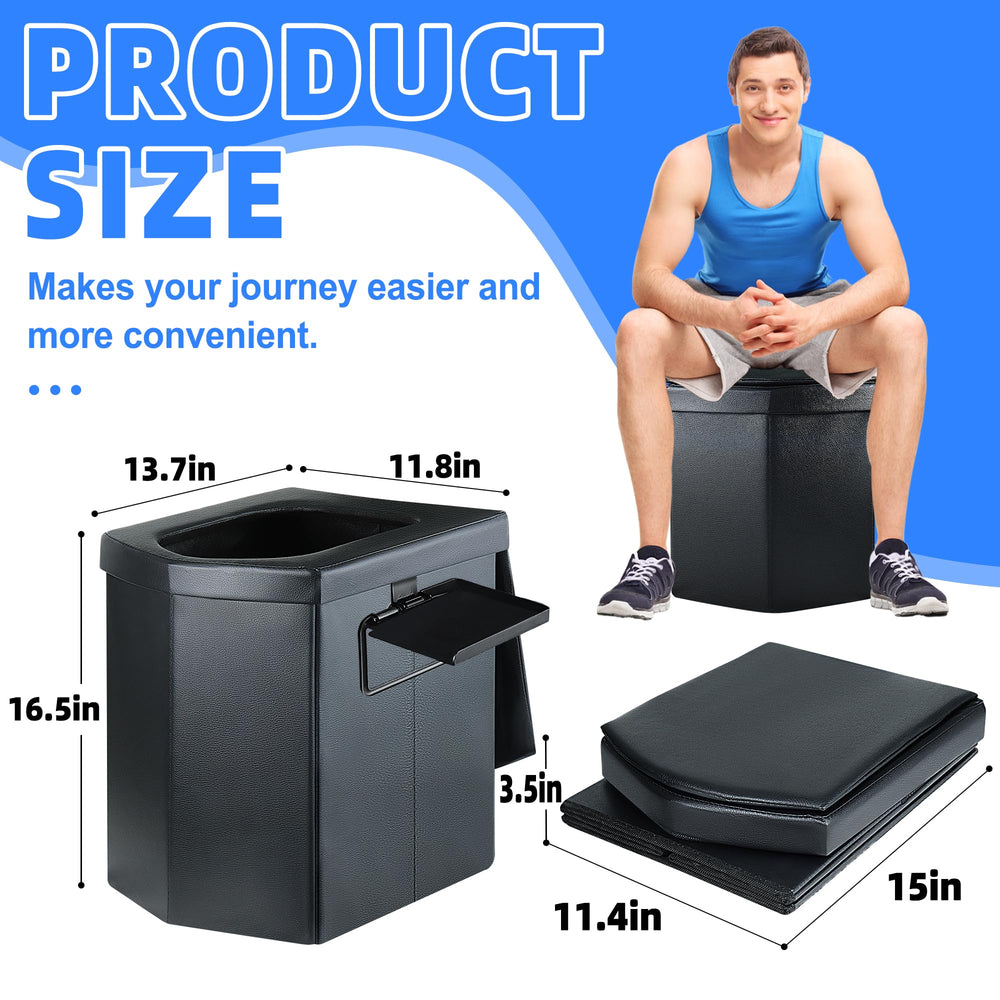 LanAqua portable toilet folded in bag demonstrates quick, tidy setup for travel
