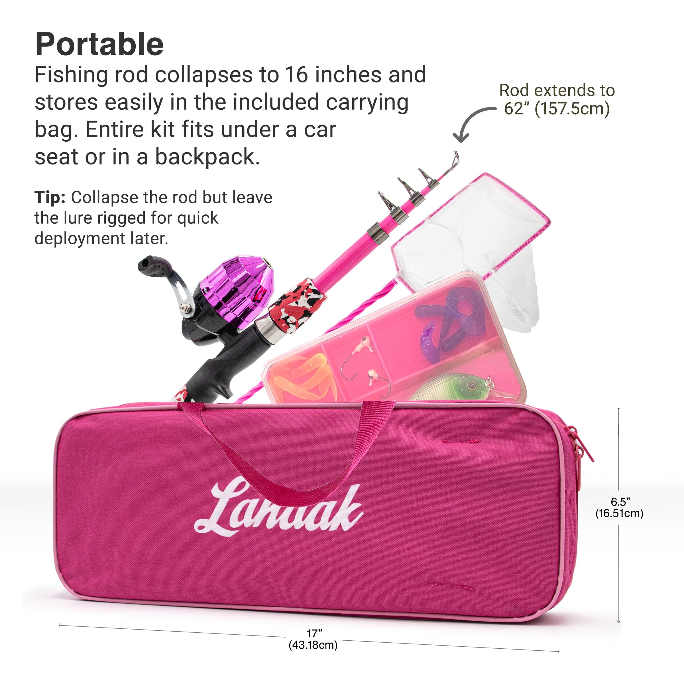 Lanaak beginner’s guide card with diagrams for new young anglers