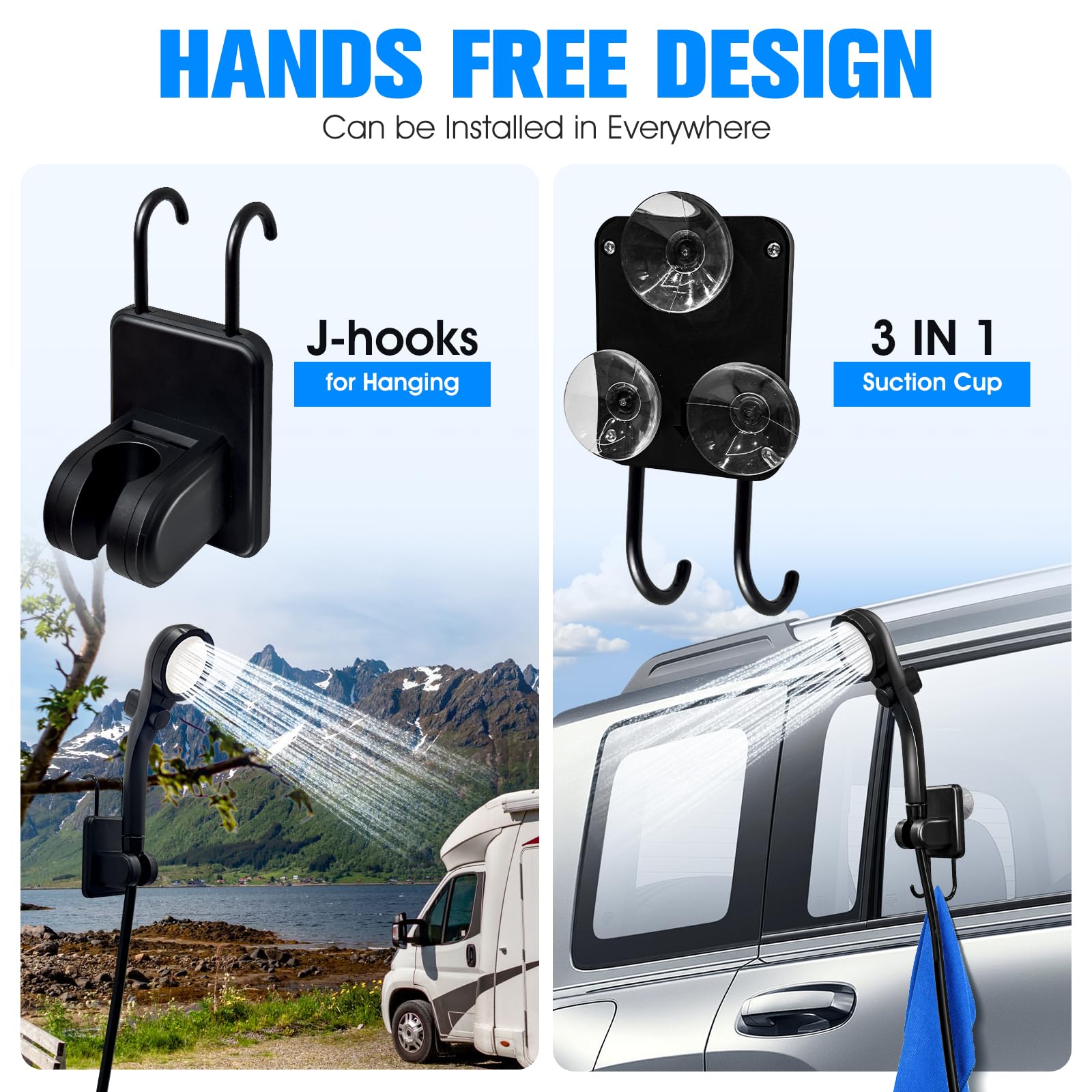LanBlu portable shower heater grid bag protects against debris during use.
