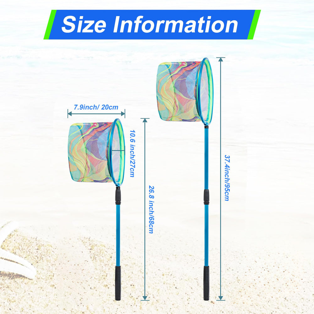 Aluminum pole handle with anti-slip grip on Lanboon kids fishing net