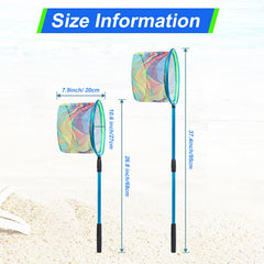 Aluminum pole handle with anti-slip grip on Lanboon kids fishing net
