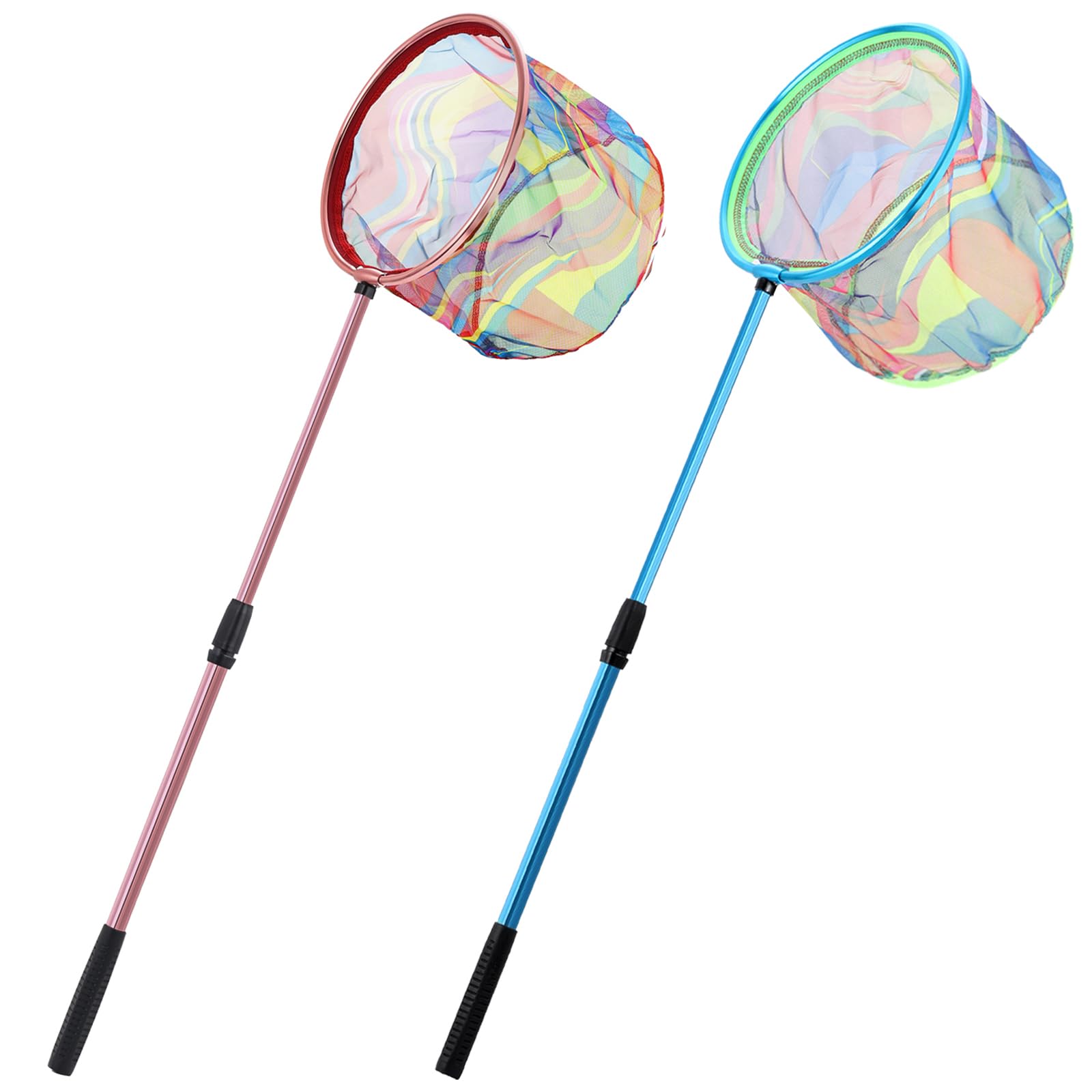 Blue and pink Lanboon kids fishing nets assembled