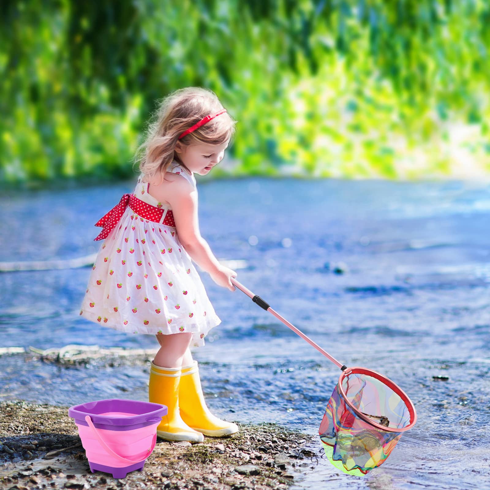 Blue Lanboon kids fishing net assembled
