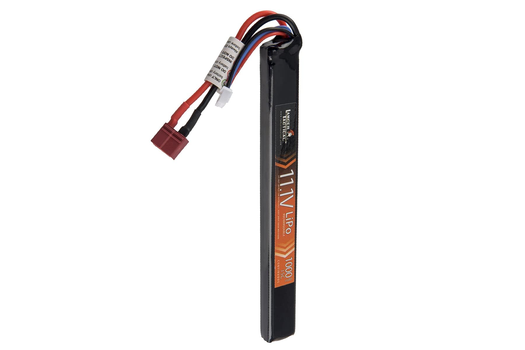 Lancer Tactical LiPo stick battery fits larger stock configurations for flexible installation.