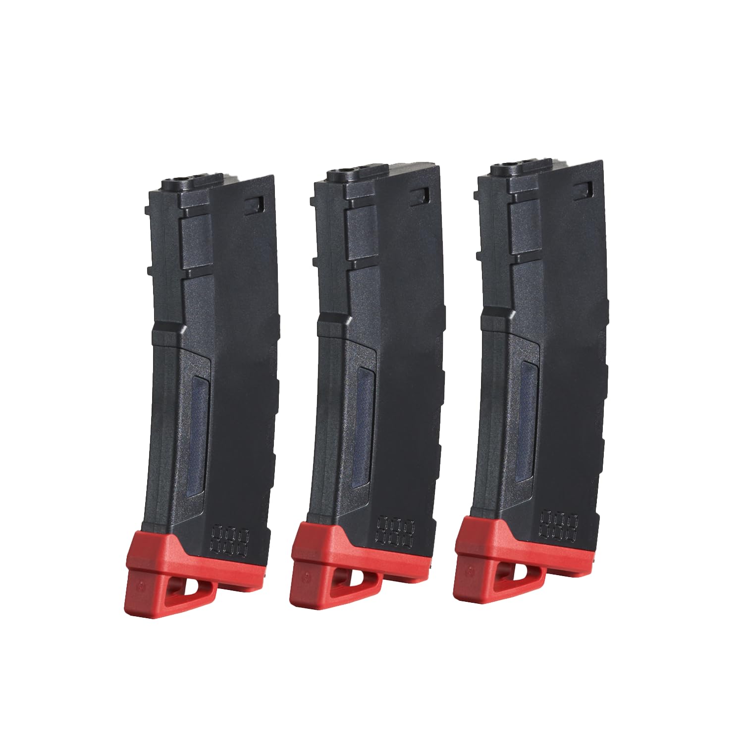 Lancer Tactical 130-round mag side view shows rugged polymer and rapid reloading potential.