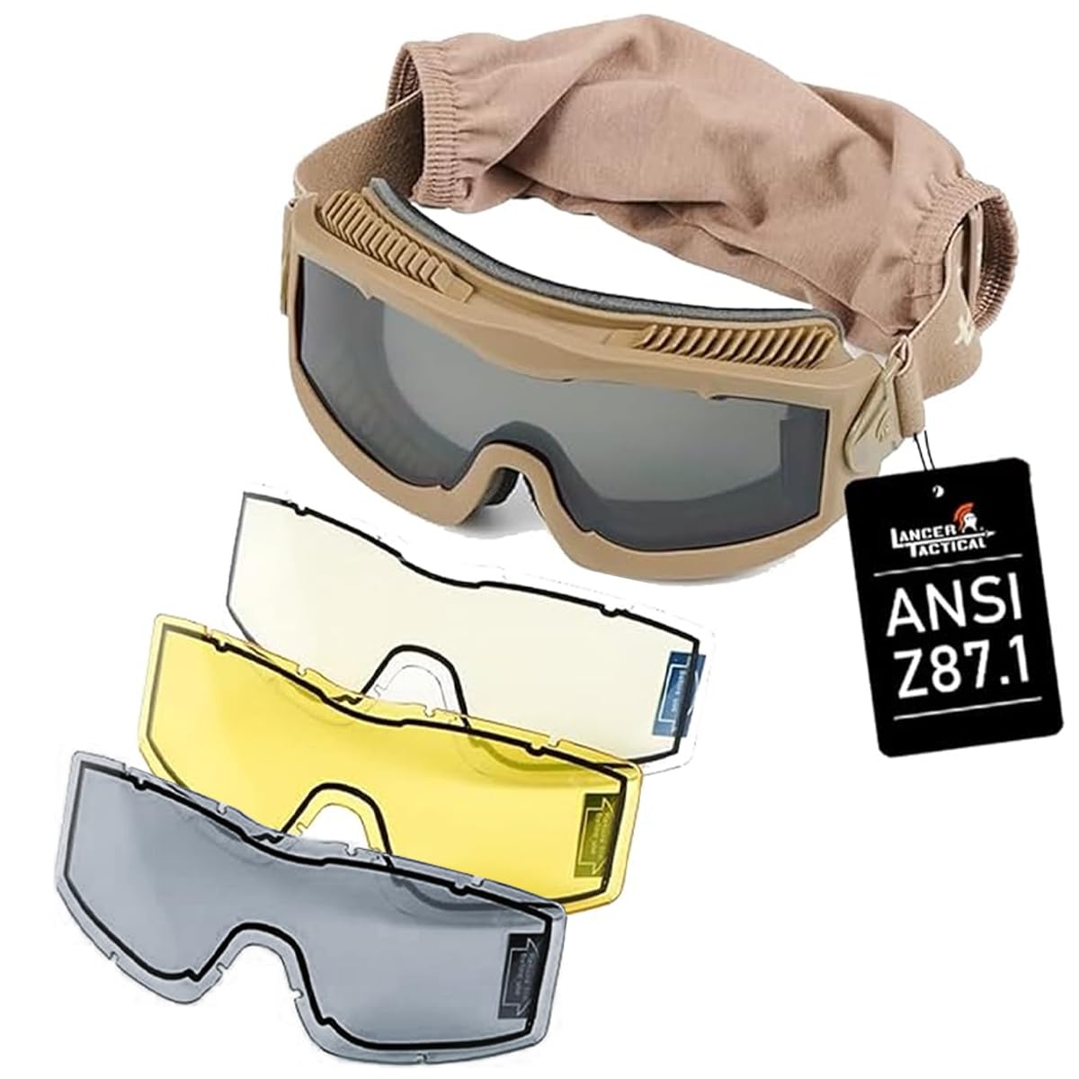 Lancer Tactical AERO goggles frame offer lightweight protection for rugged outdoor missions.