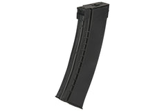 Lancer Tactical AK hi-capacity magazine black body with rugged texture for reliable feeding.