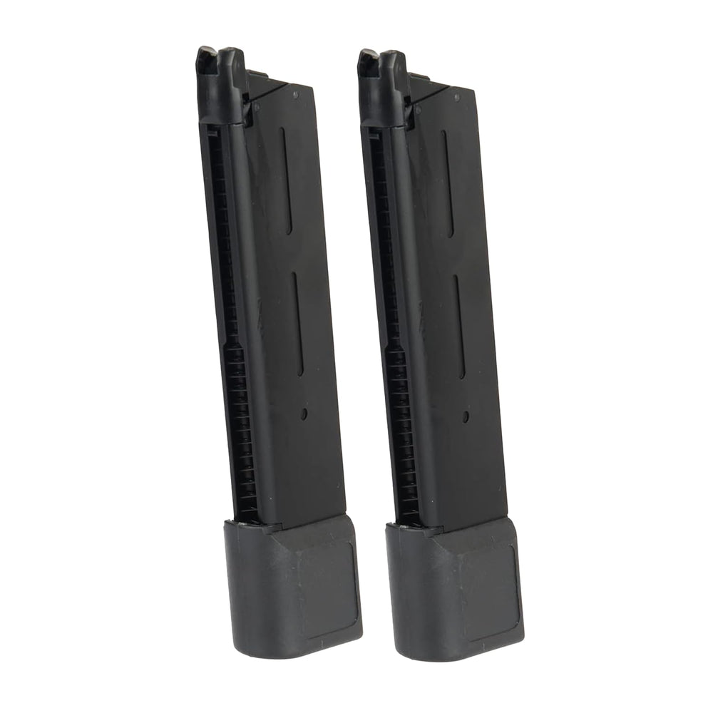 Lancer Tactical Army Armament 1911 extended mag two-pack with steel body, extended base, and reliable feeding