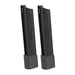 Lancer Tactical Army Armament 1911 extended mag two-pack with steel body, extended base, and reliable feeding