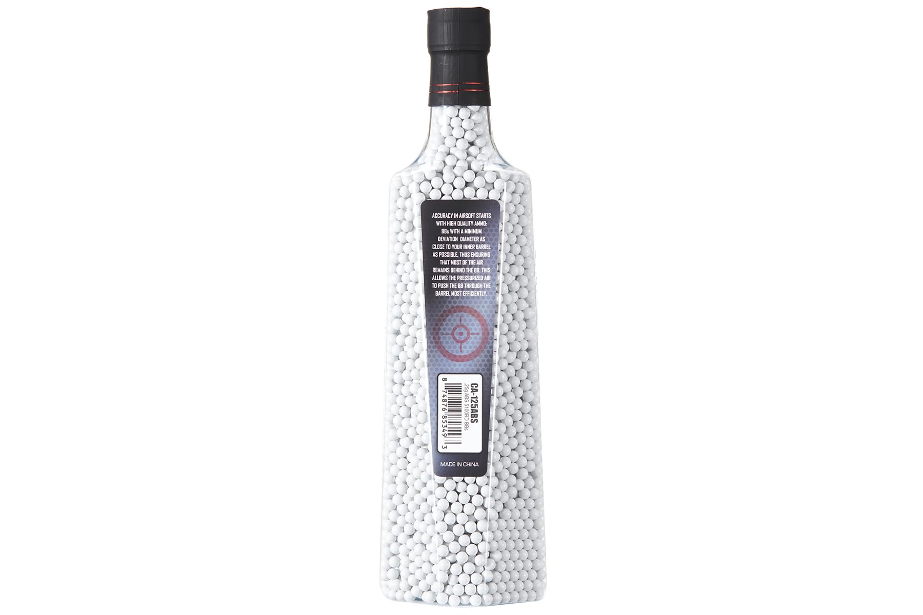Lancer Tactical 0.25g white BBs designed for stable flight and visibility.