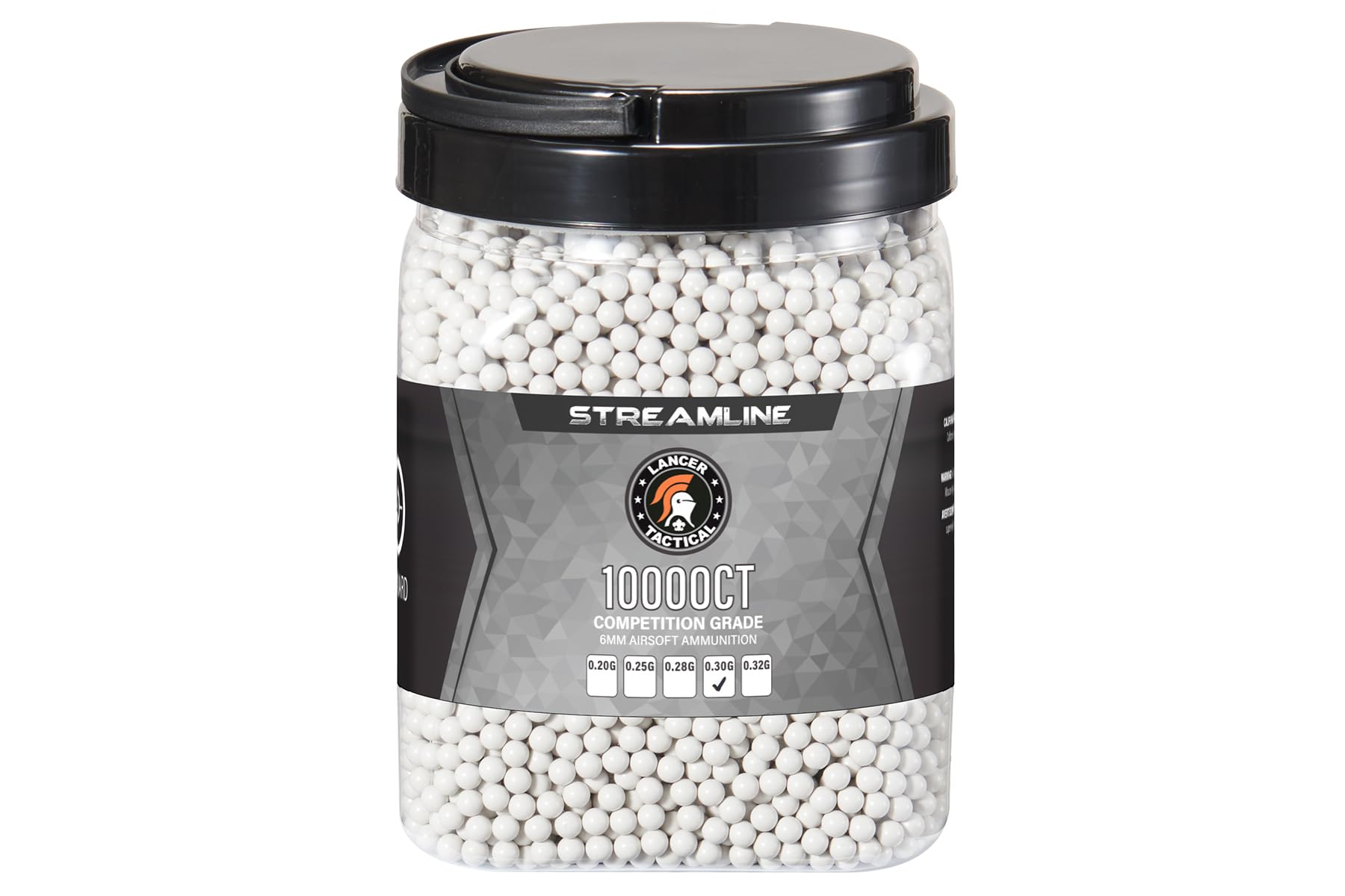 Lancer Tactical BBS 10,000-round bucket for consistent accuracy in practice.