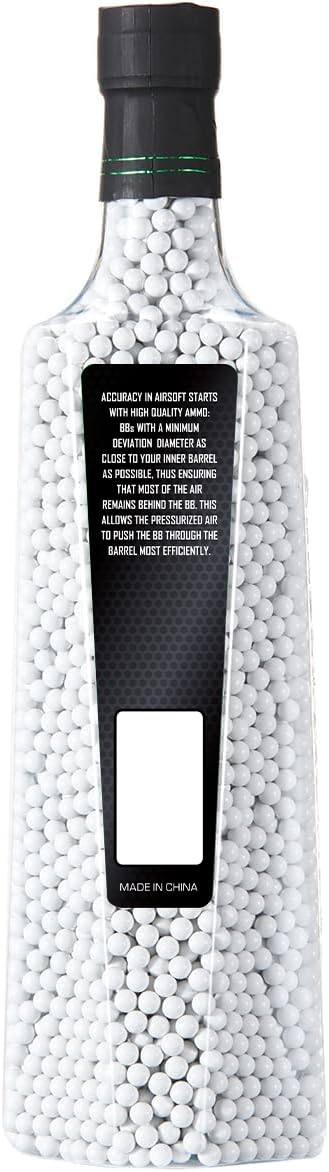Lancer Tactical BBS 6mm 0.20-0.30g outdoor field bottle emphasizes uniform diameter for accuracy.