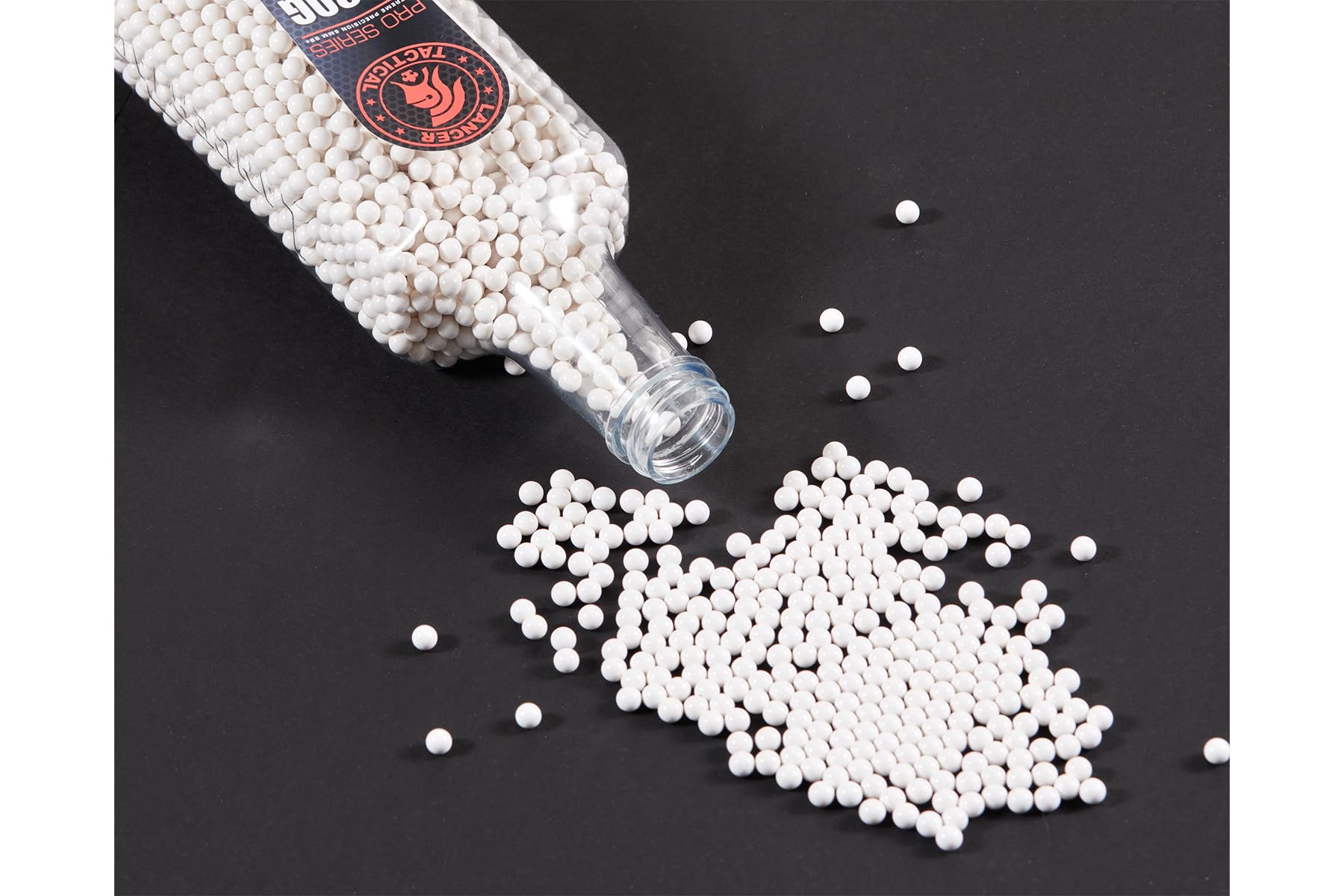 Lancer Tactical white BBS finish improves visibility on the field.