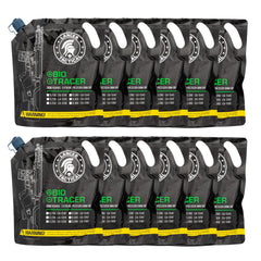 Lancer Tactical green glow 0.20g tracer BBs for outdoor MilSim, 2000 rounds in a 12-pack