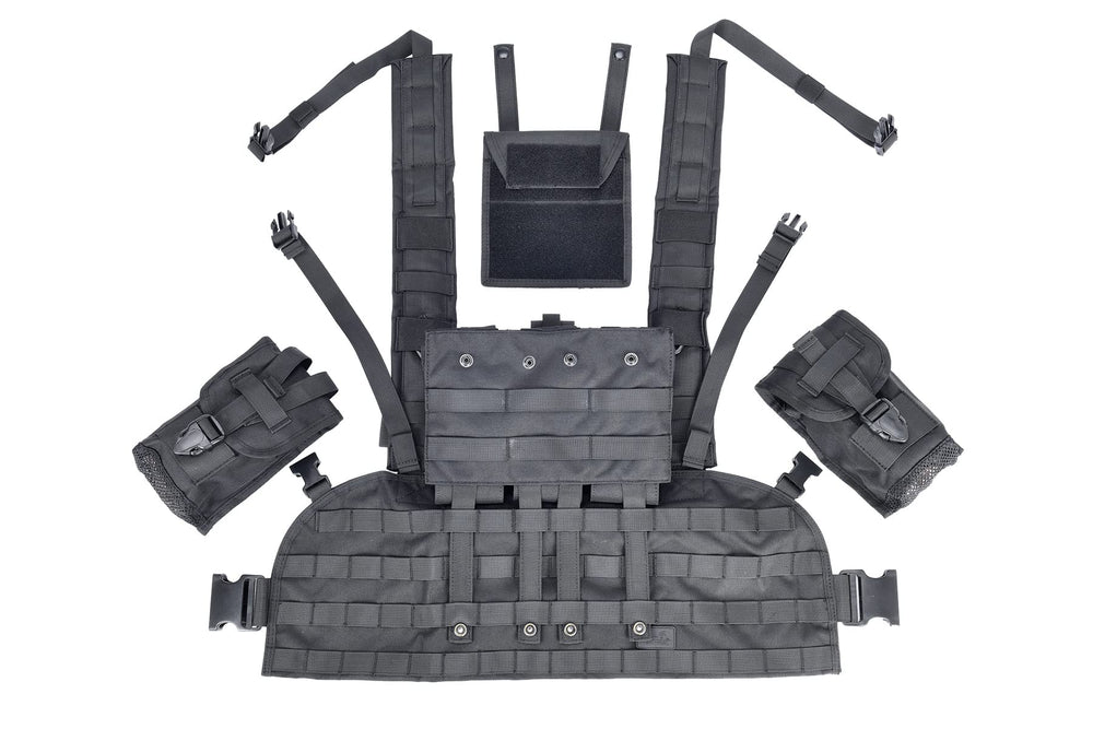 Lancer Tactical chest rig back view highlighting full coverage and balance.