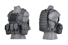 Lancer Tactical chest rig front view with MOLLE webbing for modular gear access.