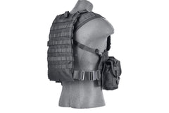 Lancer Tactical chest rig hydration pouch ready for large hydration bladders.