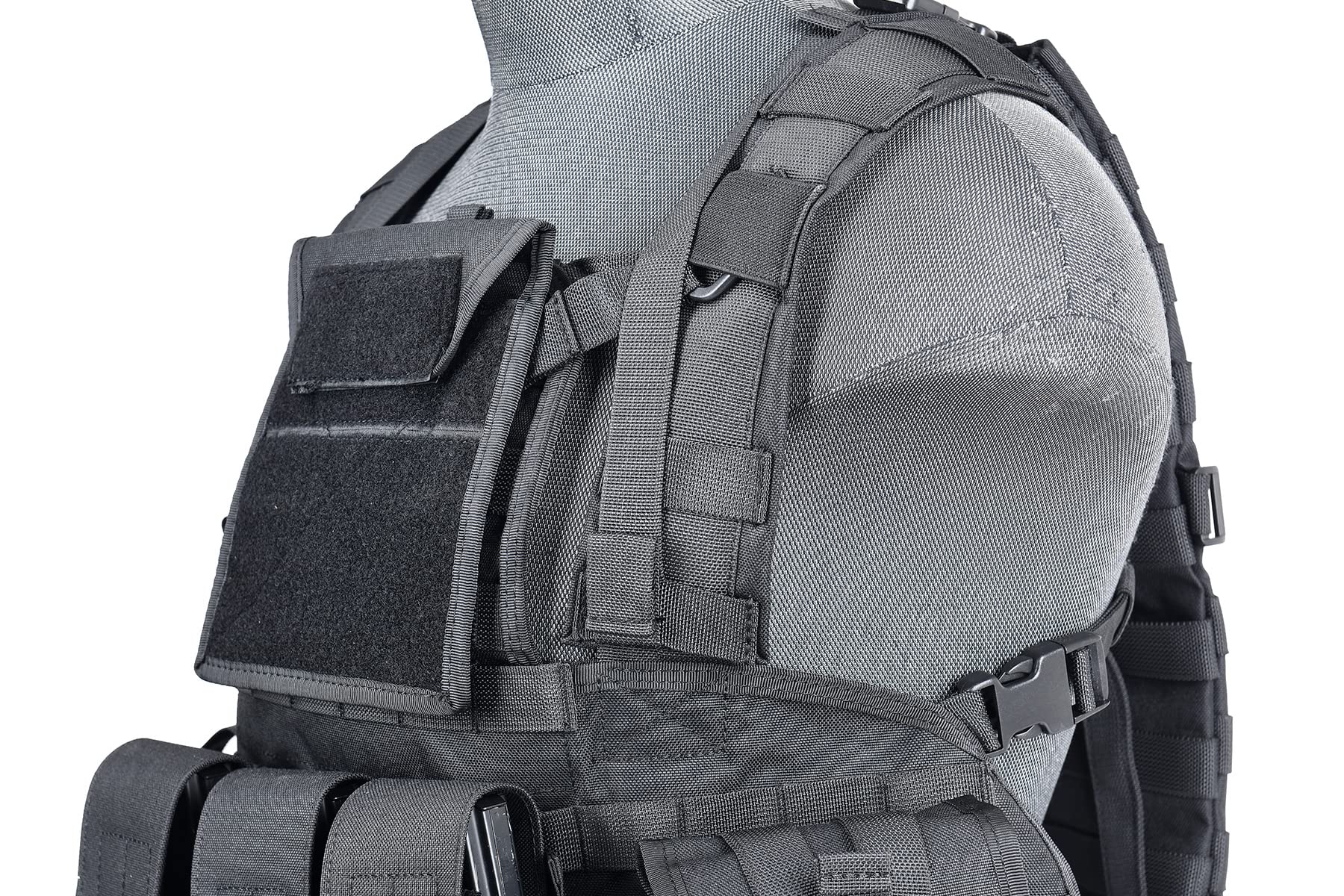 Lancer Tactical chest rig with pouches installed for immediate use.