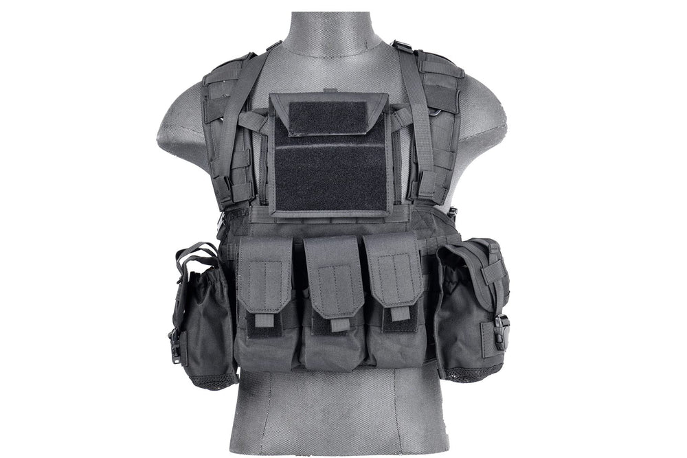 Lancer Tactical chest rig close-up of quick release buckles for fast wear.