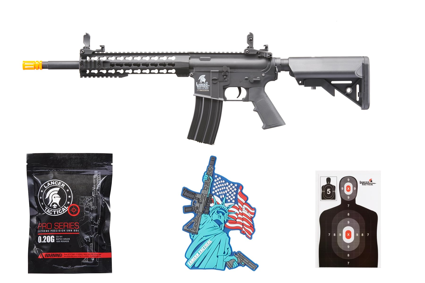 Lancer Tactical Gen 2 M4 carbine with 10-inch KeyMod rail for modular accessories.