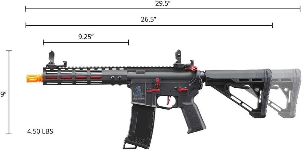 Lancer Tactical Gen 3 Archon M-LOK 9in deans connector area for compact power setup