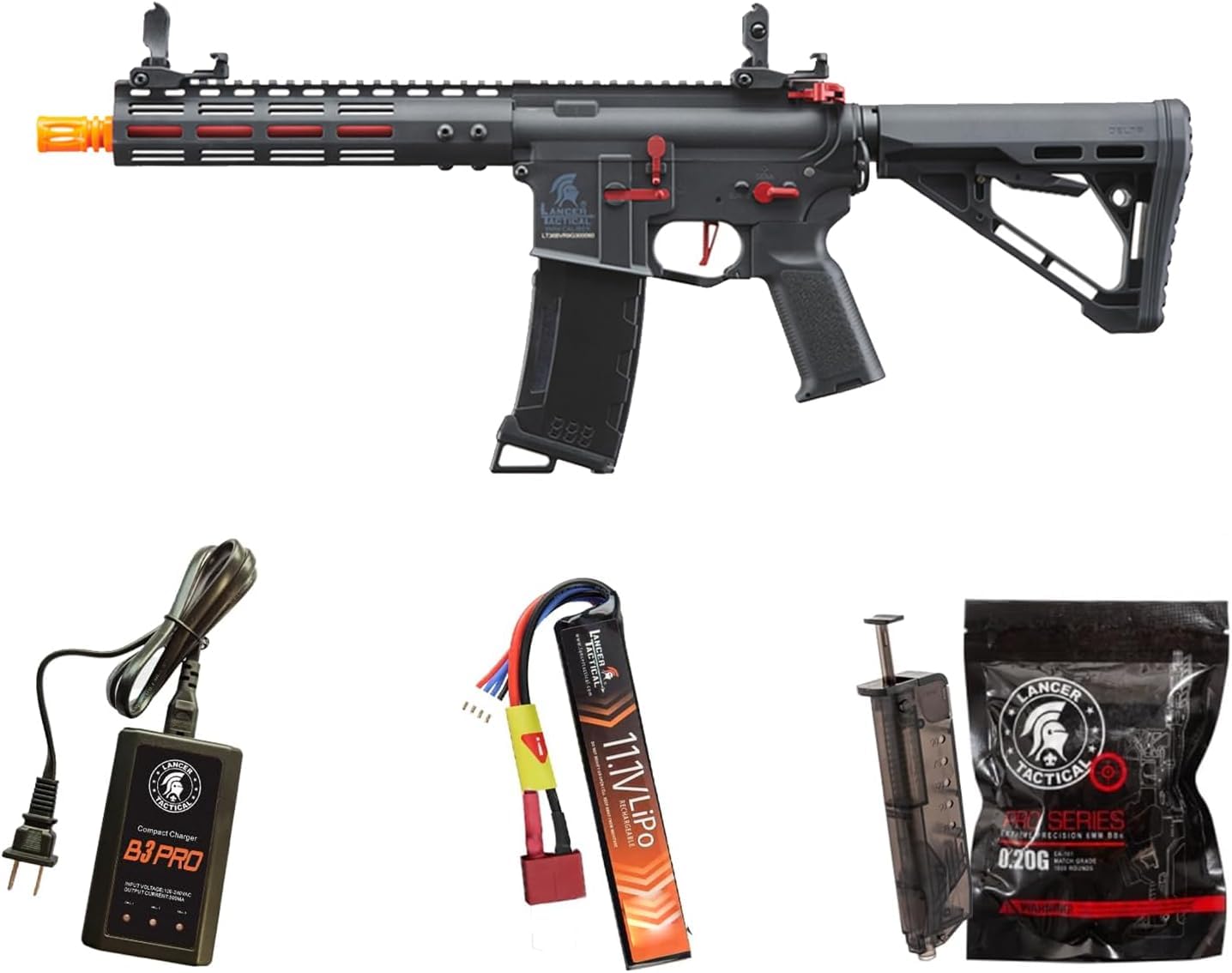 Lancer Tactical Gen 3 Archon M-LOK 9in top view highlight lightweight polymer chassis for fast handling
