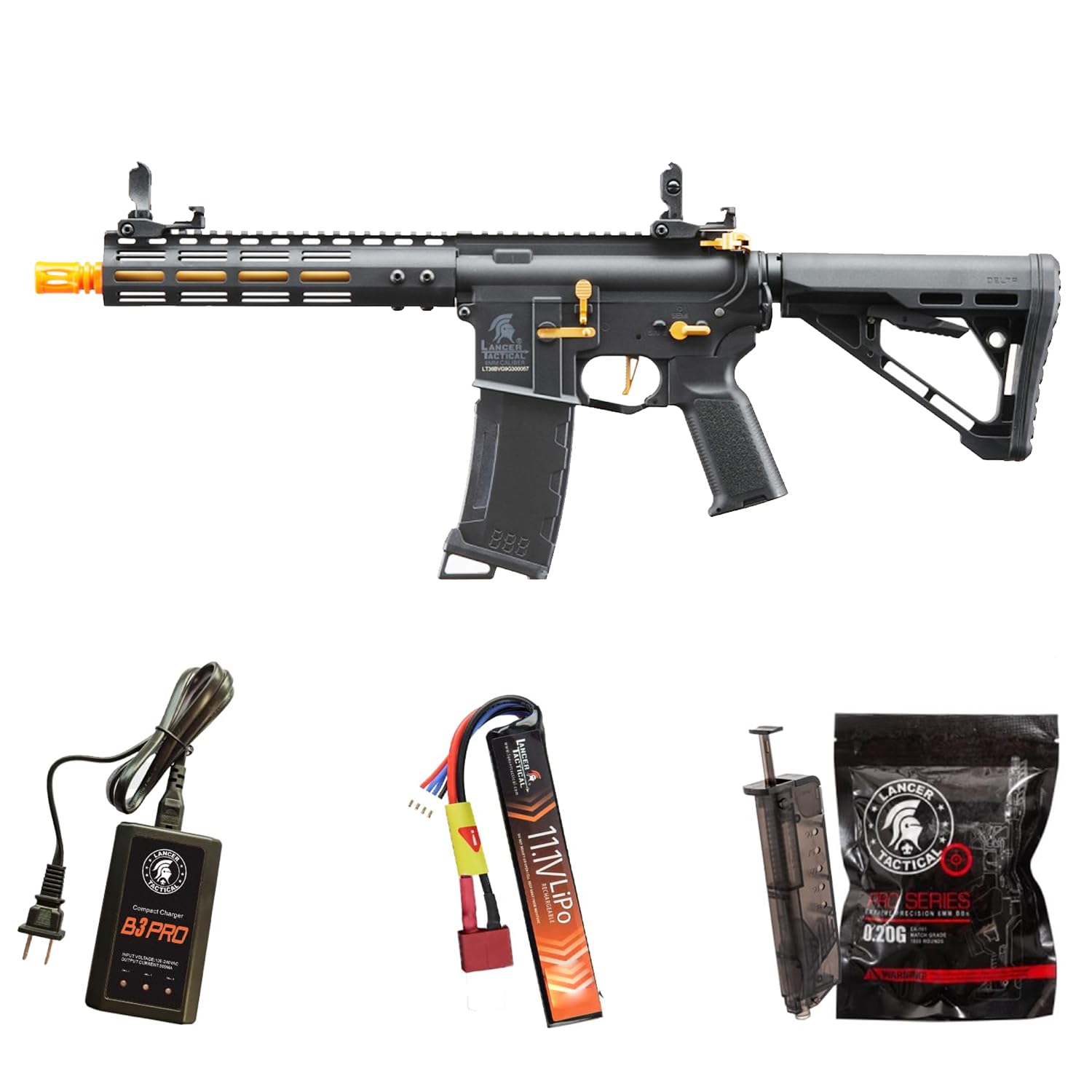 Lancer Tactical Archon Gen 3 9-Inch front view shows lightweight polymer body with sturdy construction.
