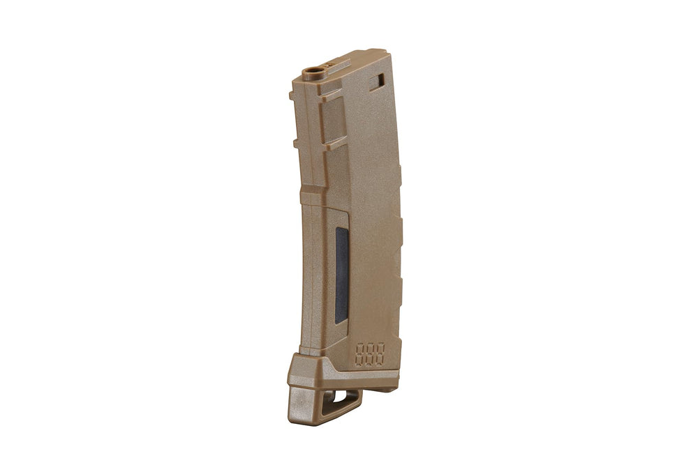Lancer Tactical tan finish on AEG for field-ready appearance.