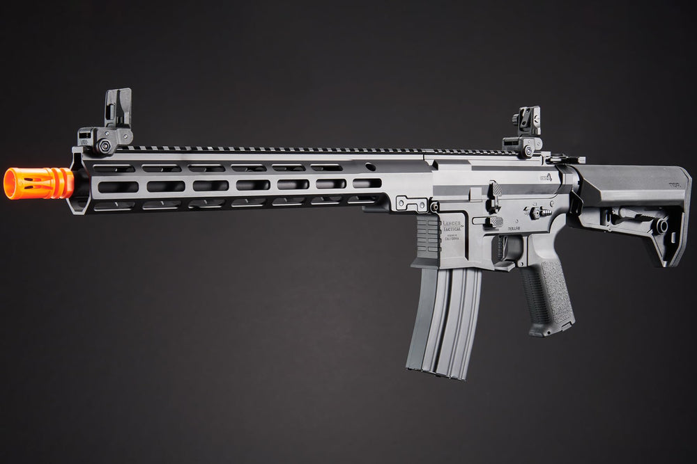 Billet-style receiver and full metal construction support rugged outdoor skirmishes