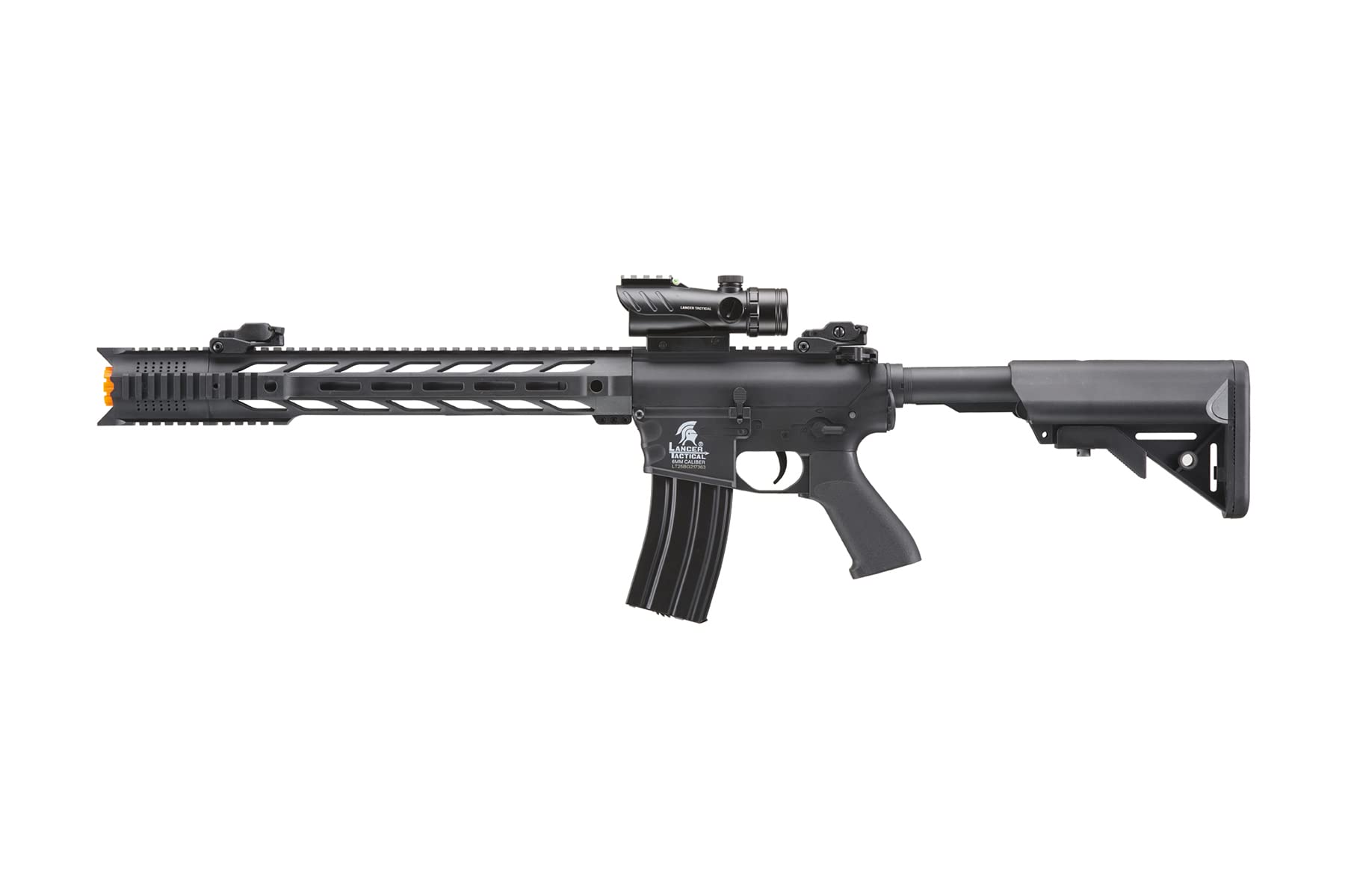 Lancer Tactical Gen II Interceptor enclosed red dot sight for rapid target acquisition.