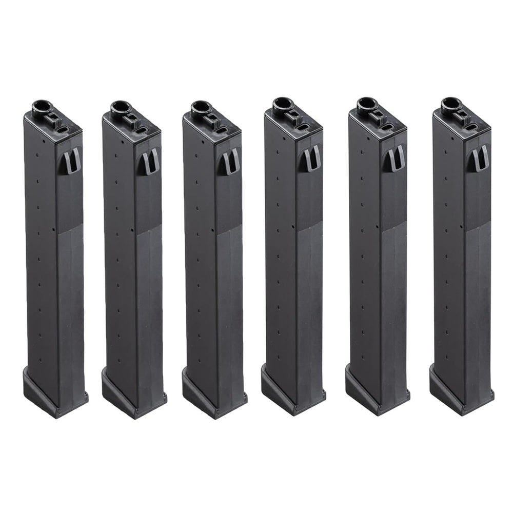Lancer Tactical LT-35 120-round magazine, top view, durable polymer for reliable feeds.