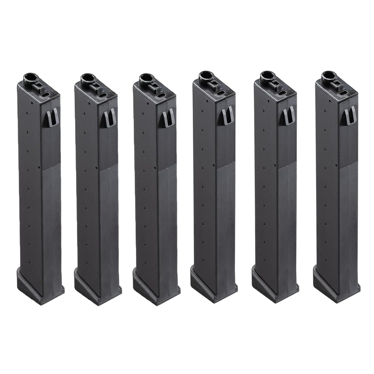Lancer Tactical LT-35 120-round magazine, top view, durable polymer for reliable feeds.