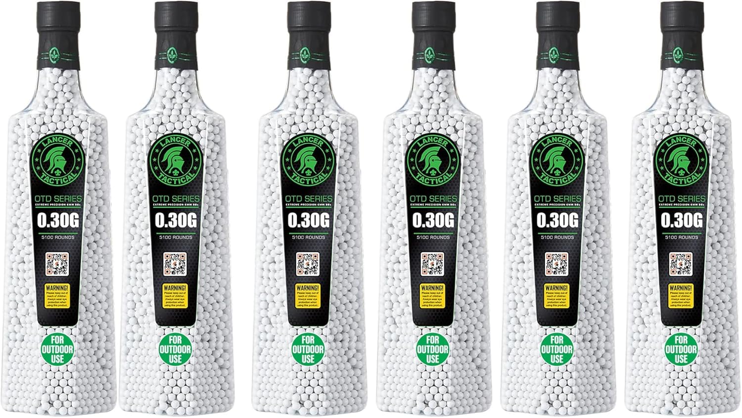 Lancer Tactical outdoor BBs 5100 rounds in six bottles for field play
