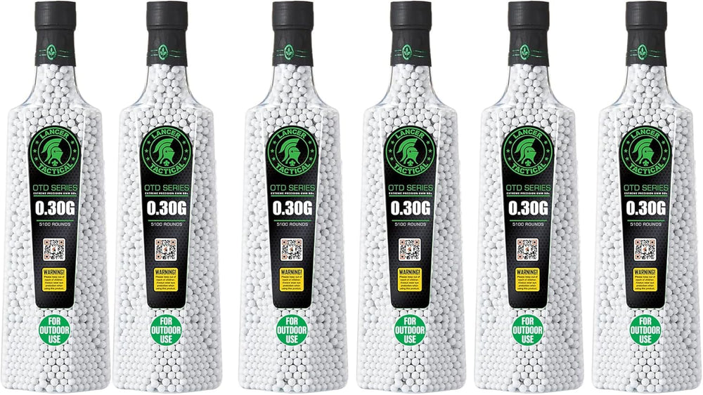 Lancer Tactical outdoor BBs 5100 rounds in six bottles for field play
