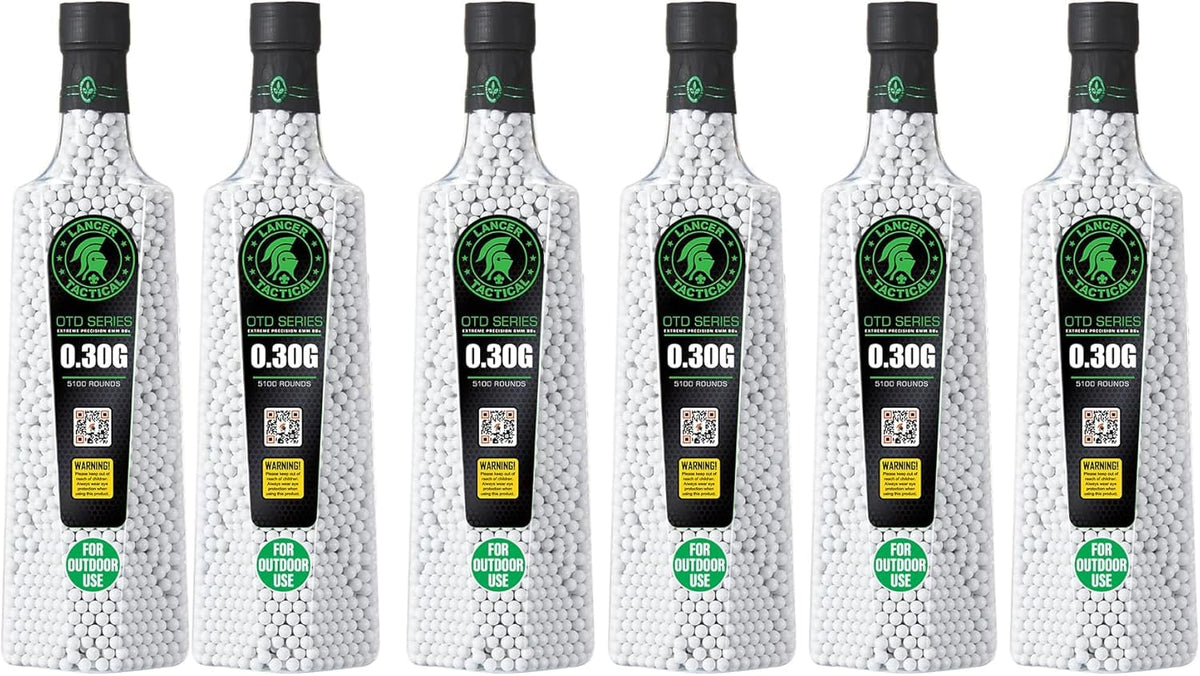 Lancer Tactical outdoor BBs 5100 rounds in six bottles for field play