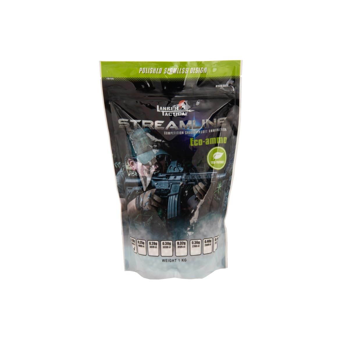 Lancer Tactical white BBs 3-pack container for easy loading and transport.