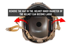 Lancer Tactical PJ Style helmet with NVG mount area showing compatibility for GoPro NVG-style accessories.