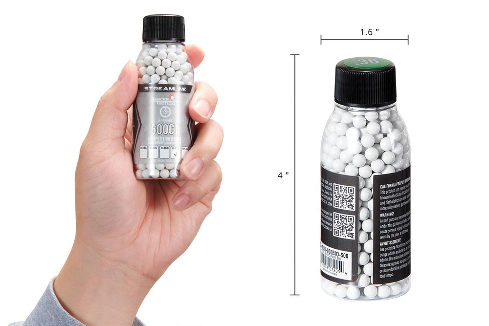 Lancer Tactical quality-controlled diameter BBs deliver reliable performance for competitive play.