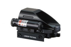 Lancer Tactical red green dot illumination offers clear visibility in varying light.