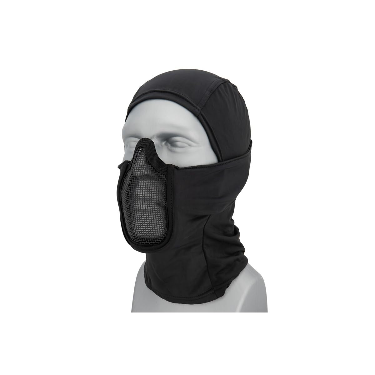Lancer Tactical Shadow Warrior hood mesh balaclava close-up for breathable comfort during outdoor missions