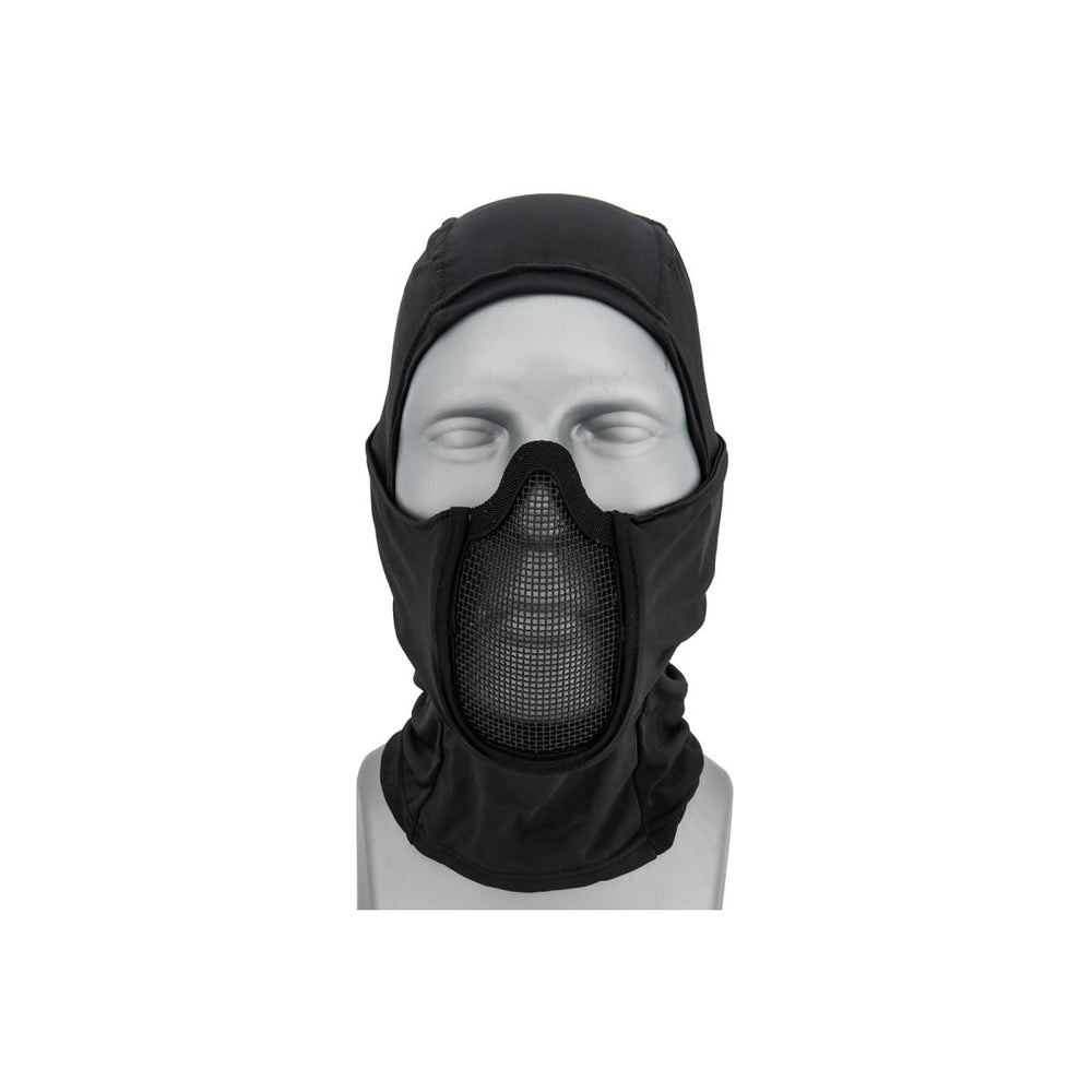 Lancer Tactical Shadow Warrior steel mesh shield protecting teeth and jaw