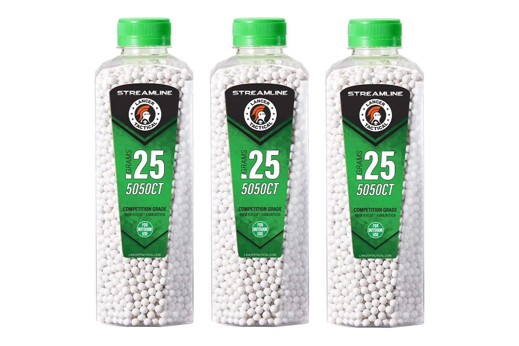 Lancer Tactical Streamline BBs bottle X3 for outdoor play with consistent feeding.