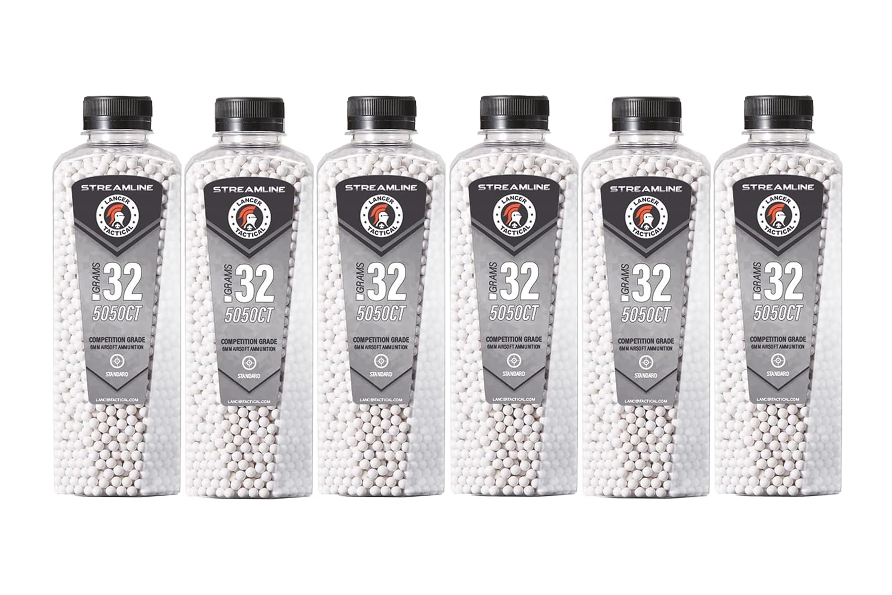 Lancer Tactical Streamline BBs bulk six bottles for consistent feeding and accuracy.