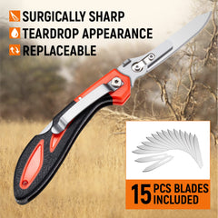 Lancergear knife with 15 replaceable blades for extended field use.