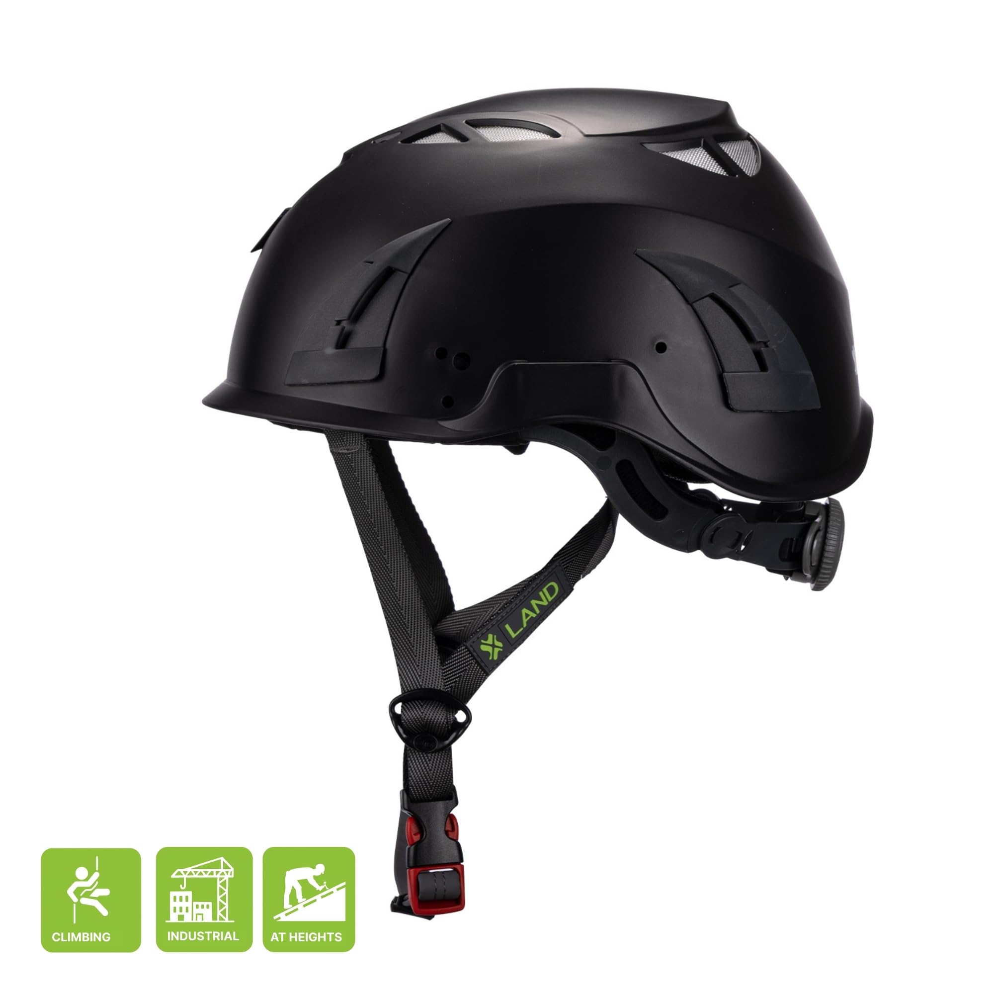 LAND M02 Rocky Helmet dial-fit system ensures snug protection during climbs.