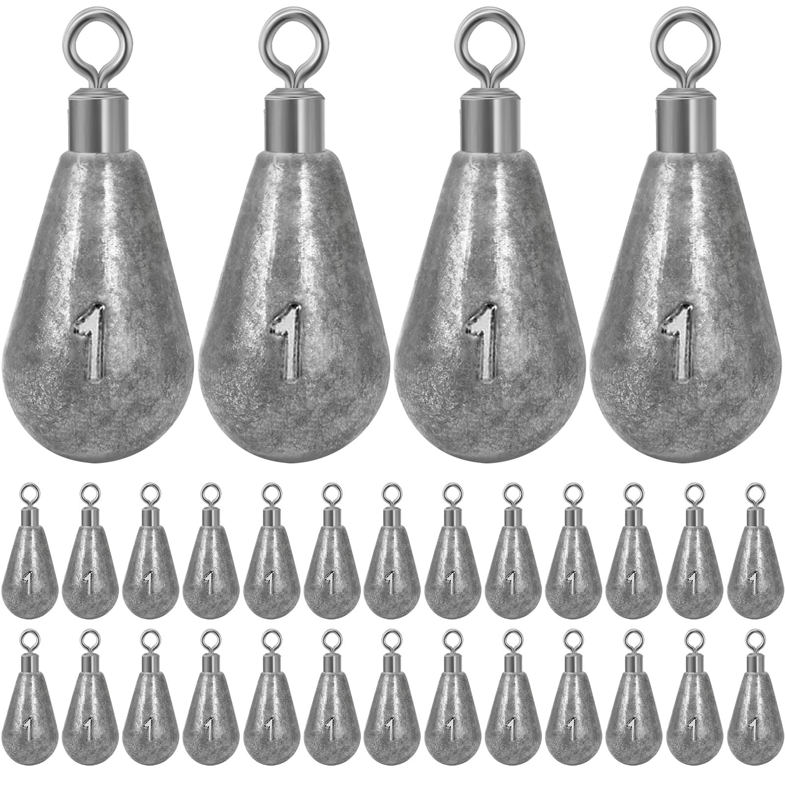Landhoow Bell Sinker 1oz – 30pcs, corrosion-resistant fishing weights