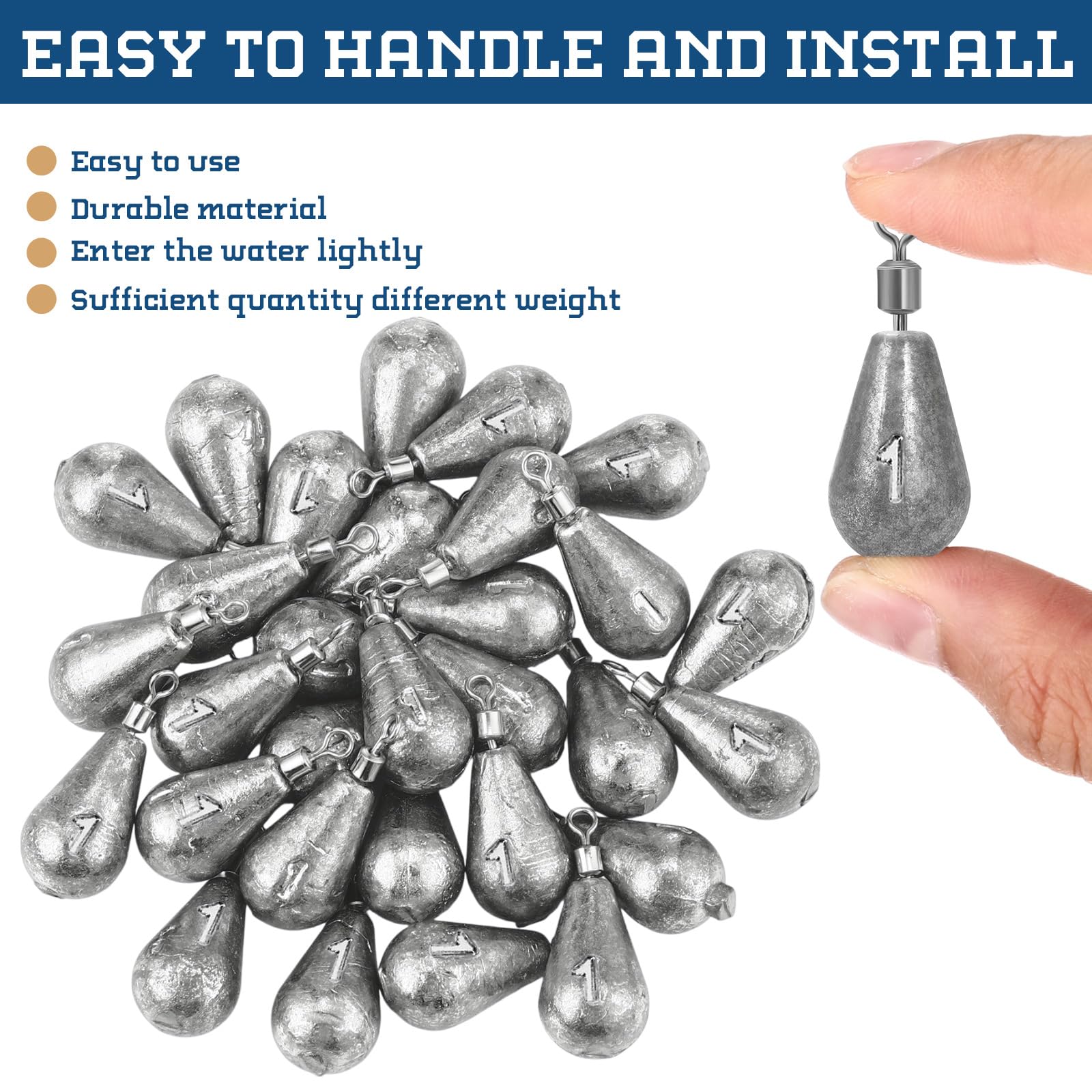 Bell-style fishing weights by Landhoow for casting gear