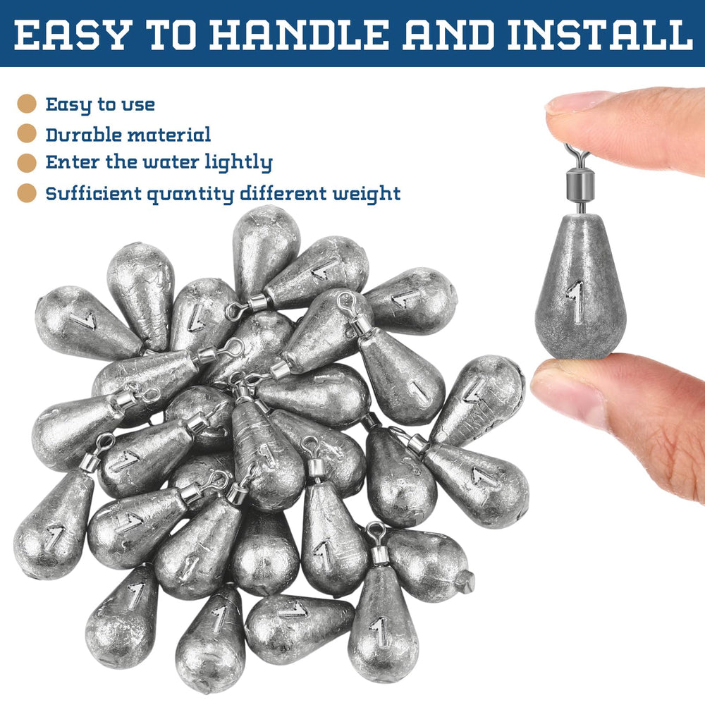 Bell-style fishing weights by Landhoow for casting gear
