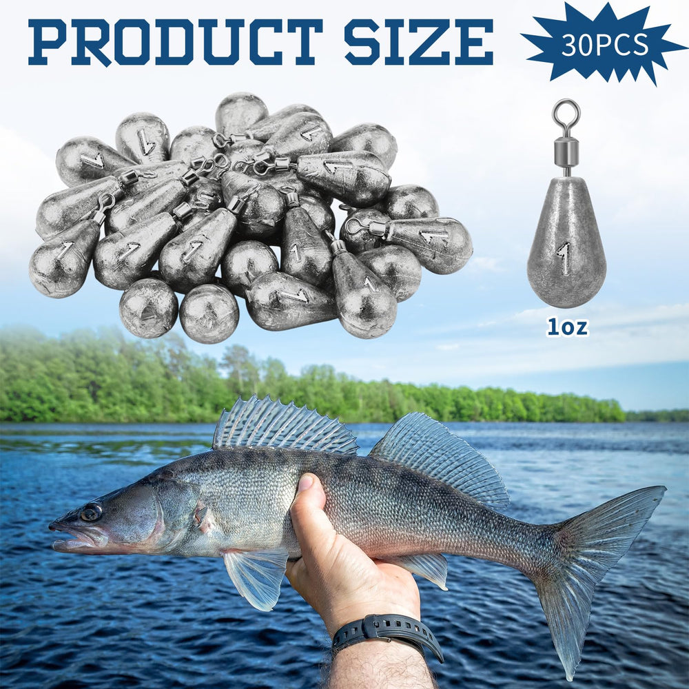 Packaging and contents: Landhoow Bell Sinker 1oz 30pcs