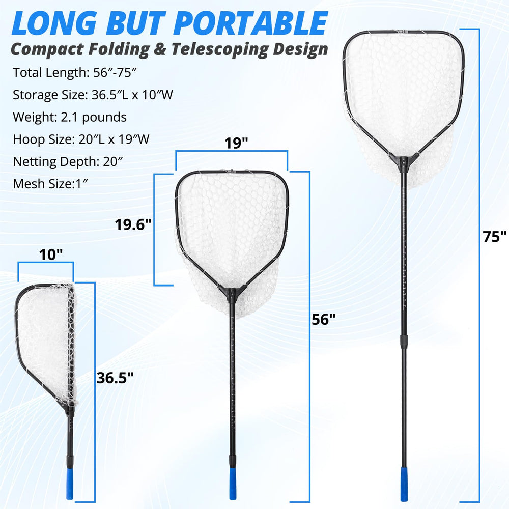 6063-grade aluminum landing net frame showing strength and rust resistance